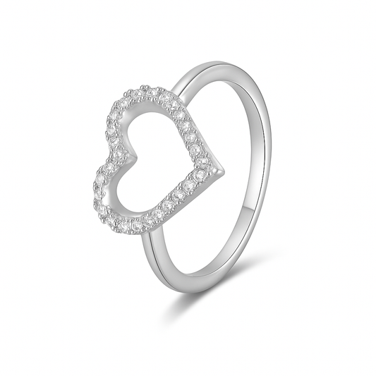 Unbound Devotion — open heart CZ ring, gold & rhodium plated brass