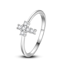 将图片加载到图库查看器，Dainty Cross Ring _ Plated CZ Christian Faith Ring