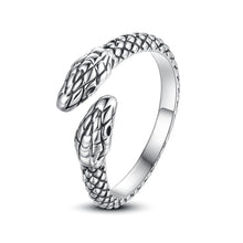 将图片加载到图库查看器，Snake Ring - Double Serpent Adjustable Statement Ring