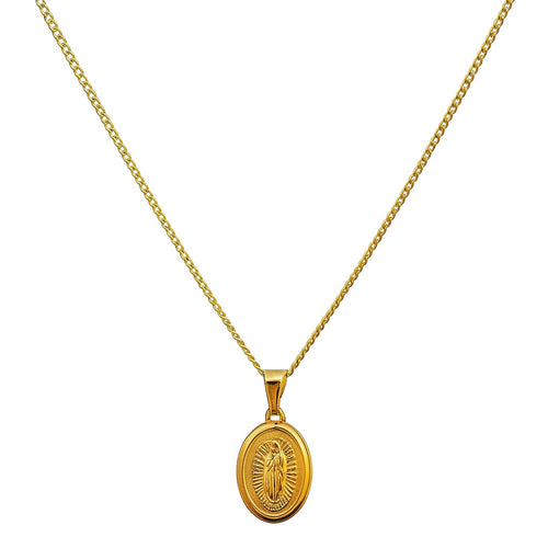 Stainless Steel Virgin Mary Necklace – Waterproof, Hypoallergenic, Durable