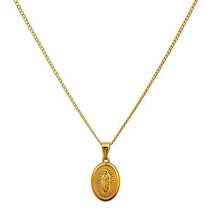 Stainless Steel Virgin Mary Necklace – Waterproof, Hypoallergenic, Durable