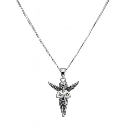 Praying Angel Pendant Necklace – Gold or Silver Finish