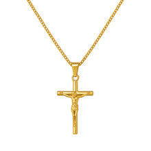 将图片加载到图库查看器，Stainless Steel Crucifix Necklace – Silver or 18K Gold Vacuum Plated