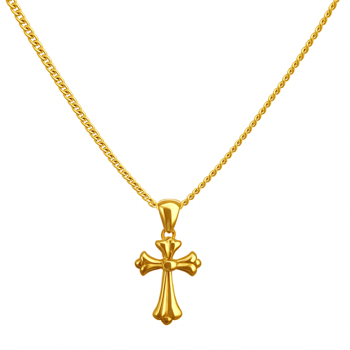 18K Gold Plated Stainless Steel Cross Necklace – Durable, Elegant, Timeless