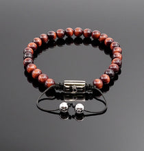 将图片加载到图库查看器，Unisex Red Tiger Eye Bead Handmade Bracelet Natural Gemstone Bracelet