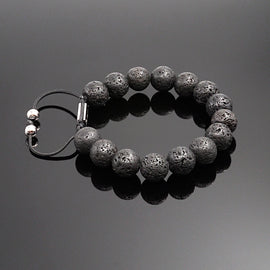 Men's Lava Rock Bracelet Stress Relief Adjustable Bracelet
