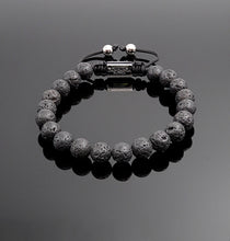 将图片加载到图库查看器，Unisex Lava Rock Bracelet Essential Oil Diffuser Bracelet Braided Natural Stone Bracelet