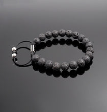 将图片加载到图库查看器，Unisex Lava Rock Bracelet Essential Oil Diffuser Bracelet Braided Natural Stone Bracelet