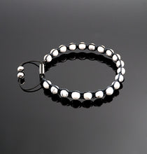 Load image into Gallery viewer, Unisex White Howlite Shamballa Bracelet