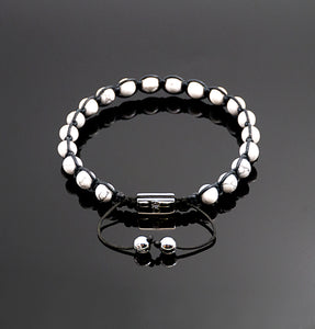 Unisex White Howlite Shamballa Bracelet