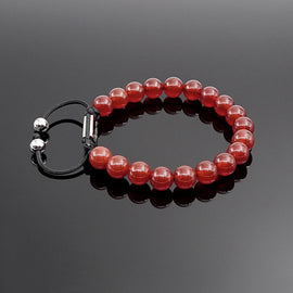 Women's Red Onyx Handmade Bracelet Gemstone Lucky Bracelet