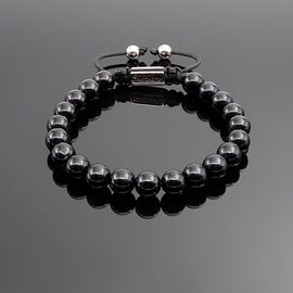 Unisex Obsidian Beaded Bracelet Natural Gemstone Protection Stone Handmade Bracelet