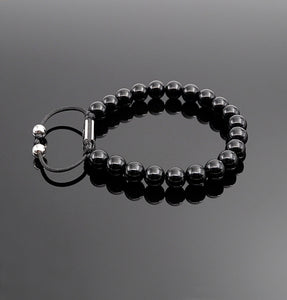 Unisex Obsidian Beaded Bracelet Natural Gemstone Protection Stone Handmade Bracelet