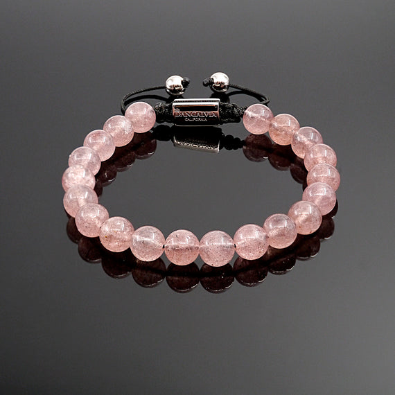 Women's Strawberry Quartz Handmade Beaded Bracelet Adjustable Bracelet