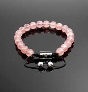 Women's Strawberry Quartz Handmade Beaded Bracelet Adjustable Bracelet