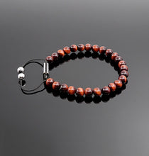 将图片加载到图库查看器，Unisex Red Tiger Eye Bead Handmade Bracelet Natural Gemstone Bracelet
